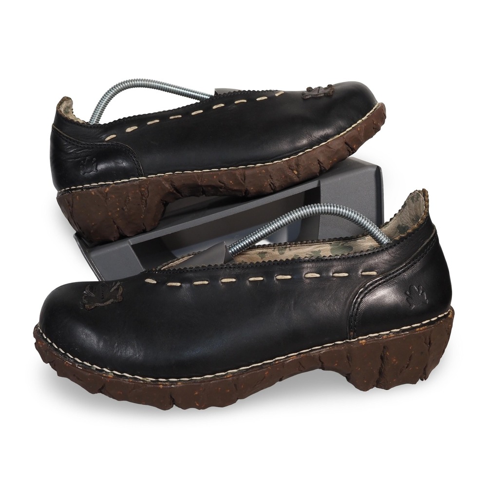 El Naturalista Yggdrasil Black Leather Slip On Shoes Womens 42 US 11 Clogs